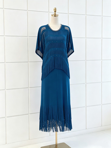 Pink Solid Woven O-Neck Short Sleeve Maxi <b>Dress</b> Beaded Pleated Hem Modest Loose Fit Women's Summer Daily Wear <b>Rayon</b> Candy Color - Product Image 3