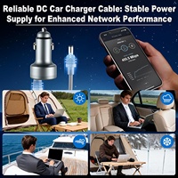 Pour Starlink Mini 2 : Chargeur de voiture et câble d'alimentation CC de 3 m avec adaptateur allume-cigare 12V-24V, affichage numérique, ports 30W et 45W