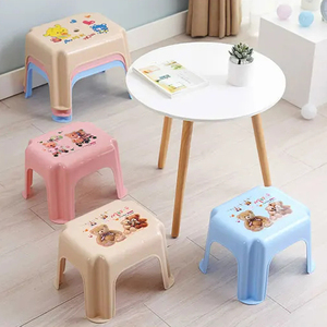 Taburete de Baño de Plástico Grueso para Adultos y Niños, Pequeño, Resistente, Colorido, Apilable - Product Image 1