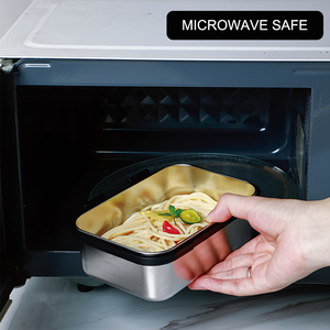 Thép không gỉ thực phẩm container kim loại Bento Hộp Ăn Trưa với tùy chỉnh in Nắp thực phẩm lưu trữ container một hai Grips Snack hộp - Product Image 4