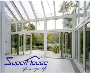 Puertas Exteriores Usadas Superhouse <span class=keywords><strong>en</strong></span> <span class=keywords><strong>Venta</strong></span>, Puerta Exterior de Patio de Aluminio Plegable Tipo Acordeón - Product Image 4