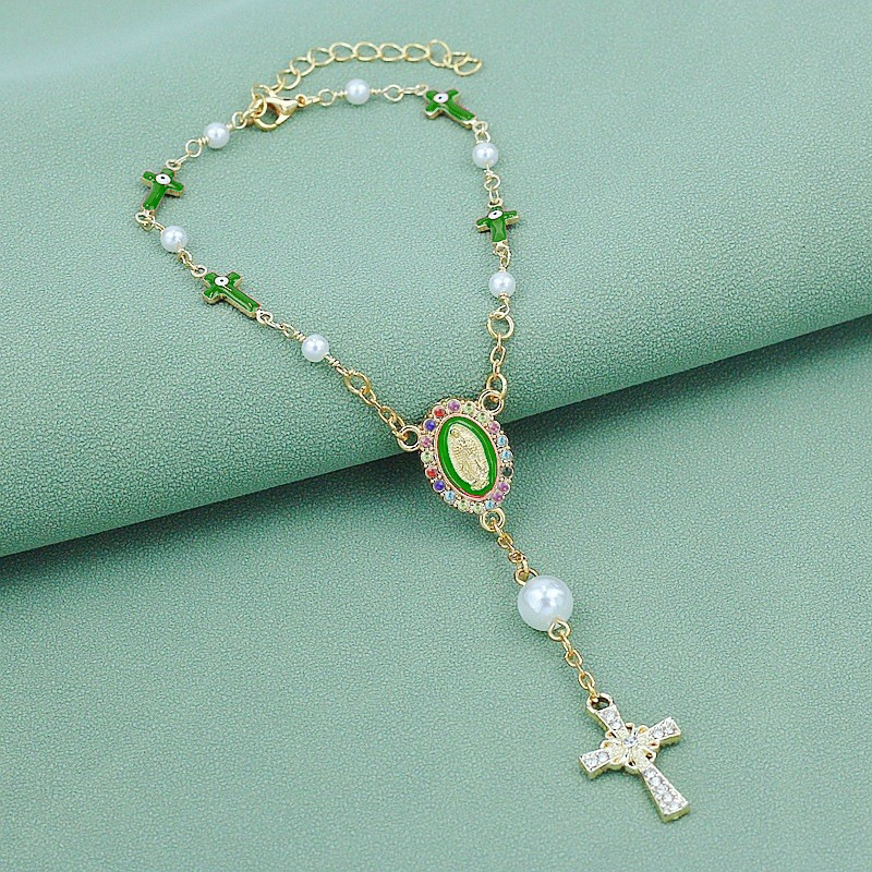 Green Enamel Eye Cross GND