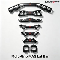 Juego de Barras MAG Multi-Grip con Accesorio de Cable de Acero, Mango Ergonómico para Polea y Remo, de Alta Resistencia para Entrenamiento de Fuerza de Espalda en Gimnasio
