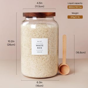 2 pots en verre borosilicate de 1 gallon avec couvercles hermétiques, compatibles micro-ondes et réfrigérateur, grande capacité, pour le stockage des aliments et du thé - Product Image 3