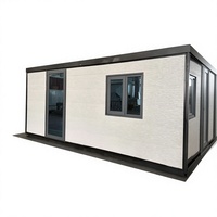 Maison préfabriquée modulaire en conteneur, cabine préfabriquée en acier en kit, extérieur blanc, structure noire, pour bureau ou habitation