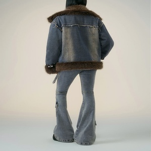 Chaqueta Cortavientos de Mezclilla para Mujer, Estilo Casual, para Invierno, Gruesa, Cálida, Larga, Talla Grande, Impermeable, Estilo Vintage - Product Image 6