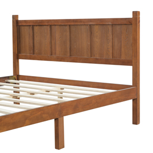 Cama Ajustable Queen Size con Cabecera y Piecera, Tapicería de Terciopelo Moderna, Acabado con Aspecto de Madera, Ideal para Apartamentos - Product Image 3