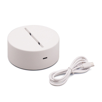 Base de lampe portable Boîte de batterie AAA Lampe LED Bois RGB Led Base pour acrylique