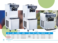 Machine à glace molle professionnelle à usage commercial, refroidissement par air, trois saveurs, à base d'eau et de lait, en acier inoxydable