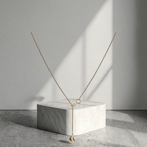 Collar con Colgante de Corazón en Oro Sólido de 14K, Chapado en Oro, Cadena Ajustable con Diseño en Forma de Y, Joyería para Mujer, Regalo de Compromiso, 0.5g - Product Image 3