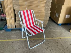 كرسي شاطئ متعدد الوظائف قابل للطي مع مسند ظهر معدني، كرسي استرخاء للأنشطة الخارجية والنزهات والتخييم - Product Image 6