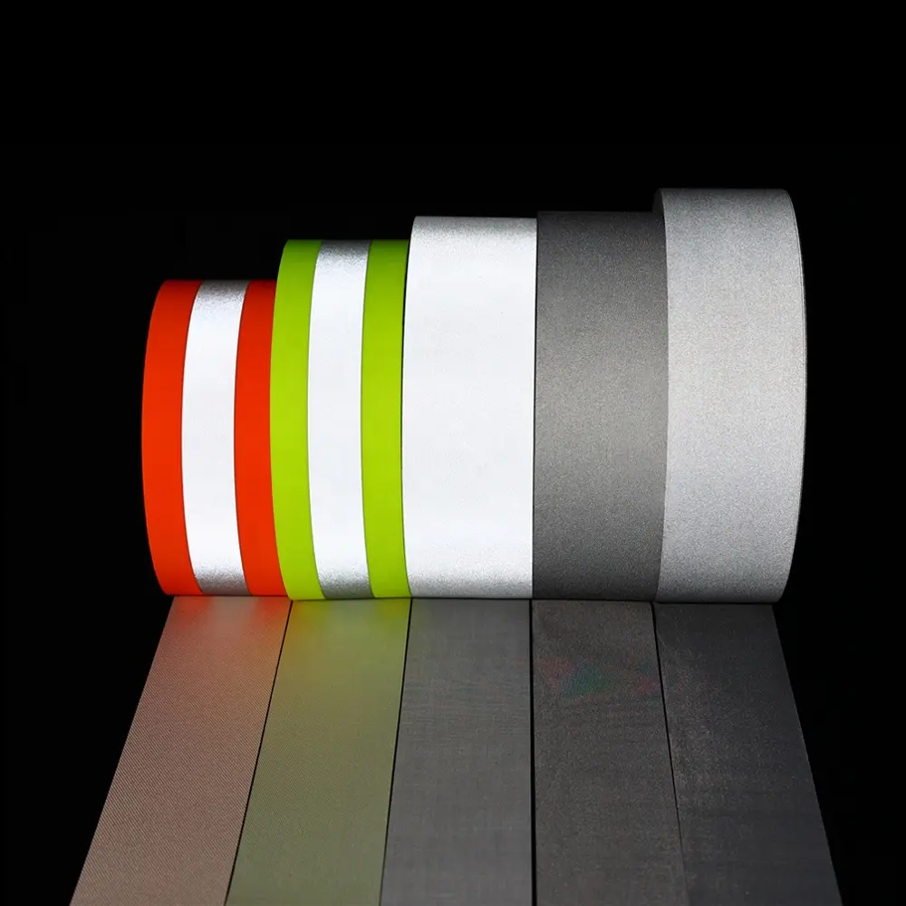 High Visibility Safety Retro-reflective Material Fabric Reflective Tape Sew On For Clothes