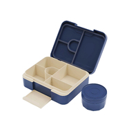 Nouvelle boîte à lunch avec poignée, intérieur en plastique, séparateur en option, anneau en silicone sans BPA, boîte à bento étanche