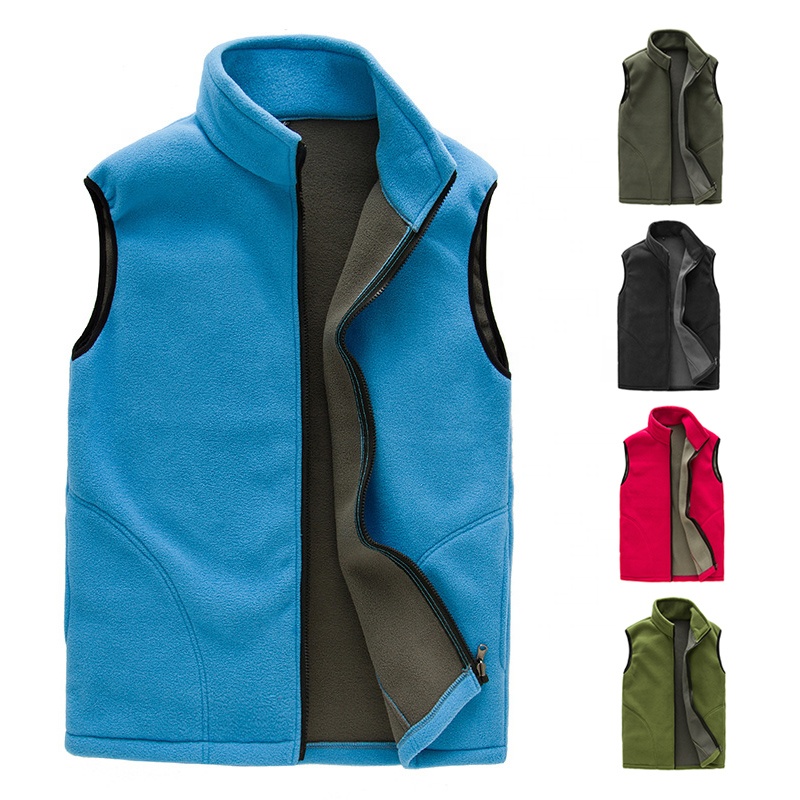 Stock Women's Men's Anti Pilling Polar Fleece Vest Fleece Jacket Waistcoat Custom Embroidery Logo Volunteer Fleece Bibs Vest