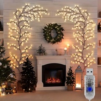 Guirlande lumineuse LED flexible en PVC alimentée par USB, style rotin, pour branche d'arbre DIY, idéale pour la décoration de fêtes, de la maison, des murs, des fenêtres, de Noël et l'éclairage d'ambiance