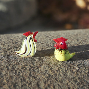 Ornements d'animaux en perles de <span class=keywords><strong>verre</strong></span> colorées, créatifs, en forme de poussin et de coq, pour la décoration de salon et de la maison, poli, marque LONGXIN C Casting - Product Image 2