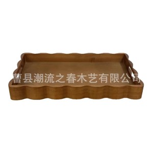 New cross-border style wooden lace <b>tray</b>, household <b>tea</b> <b>tray</b>, dessert <b>tray</b>, hotel dining <b>tray</b>, portable wooden <b>tray</b>, dried fruit - Product Image 2