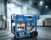 7kW Dieselgenerator mit offenem Rahmen, Yuchai-Motor, 8kW tragbares Stromaggregat mit Elektrostart, einphasig 230V, mit Rädern & AVR, 1800 U/min, 50/60Hz