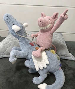 Peluche Super Morbido a Forma di Gatto, Drago, Dinosauro, Giocattolo Confortante con Fodera in Rete Ricamata, Imbottitura in Cotone PP Matcha Sakura, Borsa in Peluche USB - Product Image 6