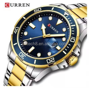 Montre de luxe Curren 8388, montre de mode dorée pour homme, étanche, montre-bracelet en acier inoxydable à quartz pour homme - Product Image 1
