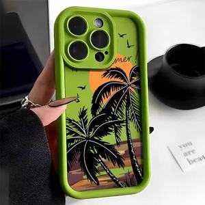 Thời trang mới hoàng hôn cây dừa giá bán buôn Tùy chỉnh hình ảnh logo TPU trường hợp điện thoại cho Iphone 17 không khí 16 15 14 13 12 Pro Max - Product Image 1