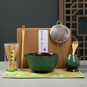 All'ingrosso 5 pezzi giapponese giappone cerimoniale di grado Matcha accessori per tè scatole ciotole in ceramica strumenti Matcha Kit frusta Set scatola - Product Image 6