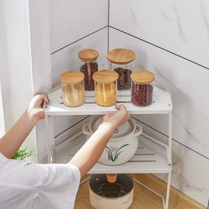 Metal Single-layer Stackable <strong>Corner</strong> Storage Rack Kitchen Spice Storage Countertop Pot Holder <strong>Corner</strong> Shelf for <strong>Under</strong> <strong>Sink</strong> <strong>Cabinet</strong> - Product Image 4