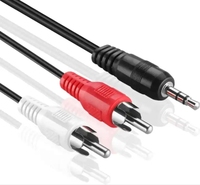 Câble audio stéréo de haute qualité à paire torsadée 3,5 mm 2RCA plaqué or avec blindage tressé et gaine en PVC pour voiture, ordinateur, lecteur DVD