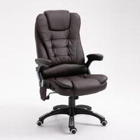 Moderner Chefsessel mit Drehfunktion, PU-Leder, Vibrationsmassage-Funktion und Fernbedienung für Home Office & Werkstatt