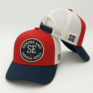 Unisex 5-Panel Cotton Thể Thao Trucker Mũ Bán Buôn Thời Trang Mũ Thoáng Khí Tùy Chỉnh Làm Tay Thêu Vá Biểu Diễn - Product Image 6