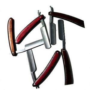 ASAP Professional Eco-Friendly Foldable Straight Shaving Razor Set Simple OEM Time Face Wood Handle Stainless Steel Blade Travel - Product Image 1