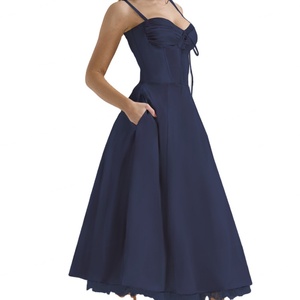 Support Sample Customization Casual Midi <b>Dress</b> Sleeveless Flowy A-Line <b>Dresses</b> Women's for Summer Simple - Product Image 2