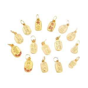 Traditional Gold Plated Charm Pendant With Fortune Characters For DIY Bracelet Necklace <b>Gift</b> Unisex Zinc Alloy Charms - Product Image 5