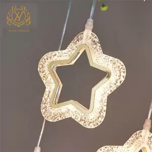 Nuevos accesorios de boda 10 cabezas estrella de cinco puntas candelabro acrílico colgante estrella Luz Decoración Para Boda escenario telón de fondo