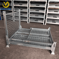 Bac à palettes en treillis métallique pliable en acier doux Q235 1200x1000x900mm Capacité 1000kg pour centres de distribution de détail