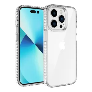 Für iPhone 15 Klare Hülle Appl Telefon hülle Benutzer definierte Crystal PC TPU-Abdeckung Transparente Telefon hülle Klar Für iPhone 14 15 Pro max