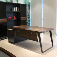 Mobilier de direction européen moderne en mélamine Organisateur en bois MDF en forme de L Bureau de style antique