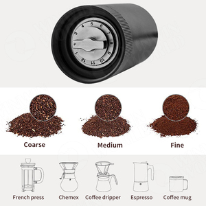 Moulin à café Portable en acier inoxydable, ajustable, manuel, pour les grains, les épices, avec fraises en céramique, g - Product Image 6