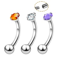 Gaby 16G Titane Zircon Punk Anneau de Sourcil Boucle d'Oreille Daith ASTM-F136 Prince Albert Unisexe Cadeaux de Fête Mariage Vente en Gros