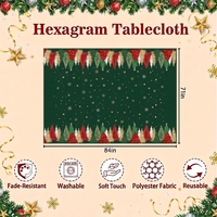 Nappe de Noël verte élégante avec motif forêt de pin dorée pour table de salle à manger, idéale pour les événements et les fournisseurs.