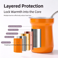 Tasse à Yerba Maté en Acier Inoxydable 160ml, Gourde Mate Isotherme Sous Vide avec Paille Filtrante pour la Consommation de Thé Sud-Américain