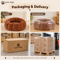 Lit pour chat en forme de donut apaisant convertible, certifié BSCI et OEKO-TEX, lavable, écologique, nid douillet pour animaux de compagnie