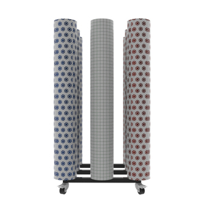 Showroom sàn thảm thảm Mat quà tặng hoa gói giấy dệt vải cuộn Rèm Mẫu Kim Loại hiển thị giá đứng - Product Image 1