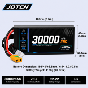 Batterie au lithium polymère OEM ODM 30000mAh 22.2V 6S 25C 666Wh pour drones de transport lourd et industriels – Approvisionnement direct usine - Product Image 4