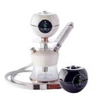 Nouvelle tête de narguilé E-shisha à charge rapide sans charbon de bois avec bol de grande taille lumière arc-en-ciel et écran pour montrer le temps de fumer