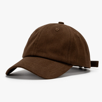 Gorra de béisbol marrón en blanco personalizada bordada mujeres hombres 6 paneles gorra deportiva ajustada gorra de béisbol suave al tacto sombreros