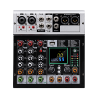 Petit mixeur audio professionnel 4 canaux avec 99 effets DSP, contrôleur DJ/console audio pour studio d'enregistrement et diffusion en direct
