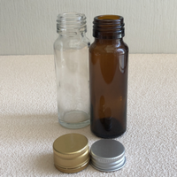 Flacon en verre brun de 30 ml pour sirop contre la toux, flacon pour liquide oral, col de 25 mm avec bouchon de sécurité en aluminium pour shot de vitamines