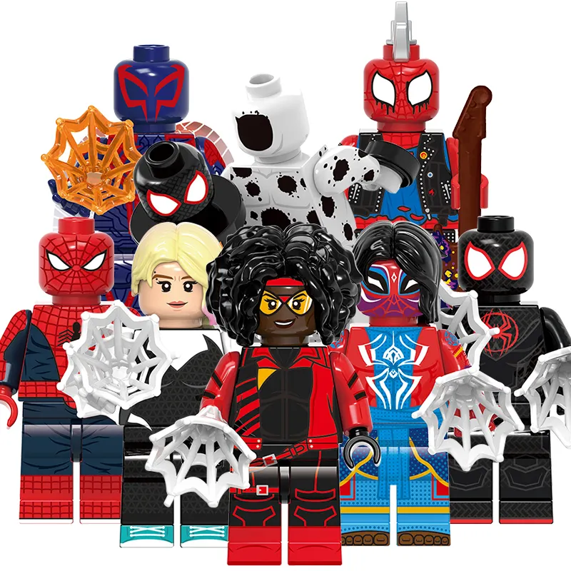 G0124 Супергерои в паукообразном месте паук панк-паук Miles Morales Gwen Stacy, фигурка из строительных блоков, собирать пластиковые игрушки