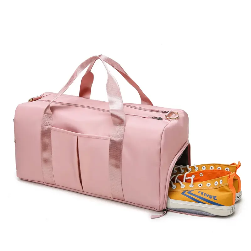 wholesale 18 inch and 19 inch gym sports bag for women and men waterproof small duffel bag with shoe and wet clothes compartment